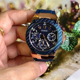 Buy Shop Guess Zena Blue Dial Blue Silicone Strap Watch For Women - W1049L2 USA Online