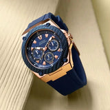 Buy Shop Guess Zena Blue Dial Blue Silicone Strap Watch For Women - W1049L2 USA Online