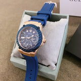 Buy Shop Guess Zena Blue Dial Blue Silicone Strap Watch For Women - W1094L2 USA Online