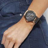 Buy Shop Guess Zena Chronograph Black Dial Black Rubber Strap Watch For Women - W1094L6 USA Online