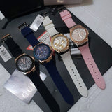 Buy Shop Guess Zena Chronograph Black Dial Black Rubber Strap Watch For Women - W1094L6 USA Online