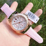 Buy Shop Guess Zena Quartz White Dial Pink Rubber Strap Watch For Women - W1094L4 USA Online