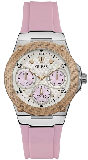 Buy Shop Guess Zena Quartz White Dial Pink Rubber Strap Watch For Women - W1094L4 USA Online