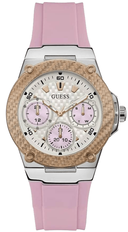 Buy Shop Guess Zena Quartz White Dial Pink Rubber Strap Watch For Women - W1094L4 USA Online