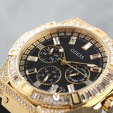 Buy Shop Guess Zeus Chronograph Diamonds Black Dial Black Silicone Strap Watch For Men - GW0208G2 USA Online