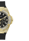 Buy Shop Guess Zeus Chronograph Diamonds Black Dial Black Silicone Strap Watch For Men - GW0208G2 USA Online