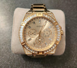 Buy Shop Guess Zeus Diamonds Gold Dial Gold Steel Strap Watch for Men - GW0209G2 USA Online