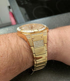 Buy Shop Guess Zeus Diamonds Gold Dial Gold Steel Strap Watch for Men - GW0209G2 USA Online
