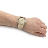 Buy Shop Guess Zeus Diamonds Gold Dial Gold Steel Strap Watch for Men - GW0209G2 USA Online