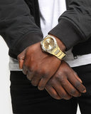 Buy Shop Guess Zeus Diamonds Gold Dial Gold Steel Strap Watch for Men - GW0209G2 USA Online