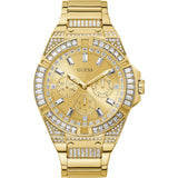 Buy Shop Guess Zeus Diamonds Gold Dial Gold Steel Strap Watch for Men - GW0209G2 USA Online