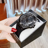 Buy Shop Guess Zeus Multifunction Crystals Black Dial Black Silicone Strap Watch For Men - GW0208G5 USA Online
