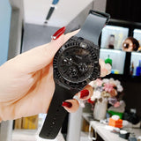 Buy Shop Guess Zeus Multifunction Crystals Black Dial Black Silicone Strap Watch For Men - GW0208G5 USA Online