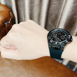 Buy Shop Guess Zeus Multifunction Crystals Black Dial Black Silicone Strap Watch For Men - GW0208G5 USA Online