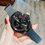 Buy Shop Guess Zeus Multifunction Crystals Black Dial Black Silicone Strap Watch For Men - GW0208G5 USA Online