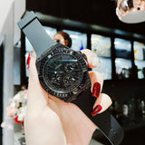 Buy Shop Guess Zeus Multifunction Crystals Black Dial Black Silicone Strap Watch For Men - GW0208G5 USA Online