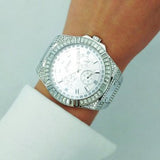 Buy Shop Guess Zeus Multifunction Diamonds Silver Dial Silver Steel Strap Watch for Men - GW0209G1 USA Online
