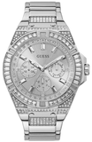 Buy Shop Guess Zeus Multifunction Diamonds Silver Dial Silver Steel Strap Watch for Men - GW0209G1 USA Online