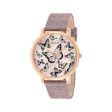 Buy Shop Guess Mariposa Pink Dial Pink Leather Strap Watch for Women - GW0008L2 USA Online