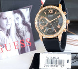 Buy Shop Guess Solar 40mm Black & Rose Gold Dial Black Rubber Strap Watch For Women - W1135L4 USA Online