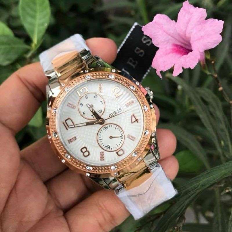 Buy Shop Guess Siren White Dial Two Tone Steel Strap Watch for Women - W0442L4 USA Online
