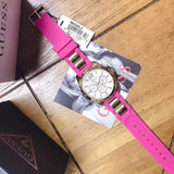 Buy Shop Guess Intrepid White Dial Two Tone Silicon Strap Watch For Women - W0325L3 USA Online