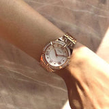 Buy Shop Guess Cosmo Diamonds Silver Dial Rose Gold Steel Strap Watch For Women - GW0033L3 USA Online