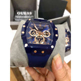 Buy Shop Guess Phoenix Multifunction Blue Dial Blue Rubber Strap Watch for Men - GW0203G7 USA Online