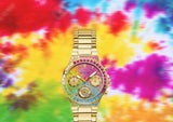 Buy Shop Guess Sugarrush Quartz Multicolor Dial Gold Steel Strap Watch For Women - GW0258L1 USA Online