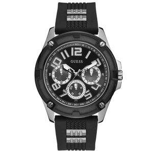 Buy Shop Guess Delta Black Dial Black Silicone Strap Watch for Men - GW0051G1 USA Online