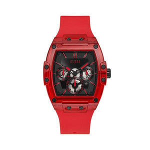 Buy Shop Guess Phoenix Multifunction Black Dial Red Rubber Strap Watch for Men - GW0203G5 USA Online