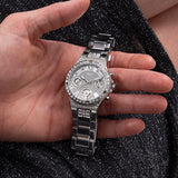 Buy Shop Michael Kors Camille Multifunction Crystals Silver Dial Silver Steel Strap Watch for Women - MK6957 USA Online