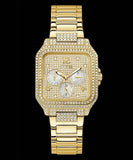 Buy Shop Guess Deco Quartz Crystals Gold Dial Gold Steel Strap Watch For Women - GW0472L2 USA Online