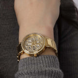 Buy Shop Guess Lily Quartz Gold Dial Gold Steel Strap Watch For Women - GW0528L2 USA Online