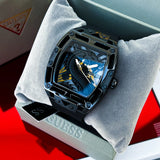 Buy Shop Guess Legend Analog Black Dial Black Rubber Strap Watch For Men - GW0648G1 USA Online