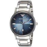 Buy Shop Emporio Armani Renato Blue Dial Silver Steel Strap Watch For Men - AR2472 USA Online