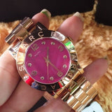 Buy Shop Marc Jacobs Amy Purple Dial Rose Gold Steel Strap Watch for Women - MBM8618 USA Online
