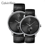 Buy Shop Calvin Klein Grey Dial Black Leather Strap Watch for Women - K2Y2Y1CU USA Online