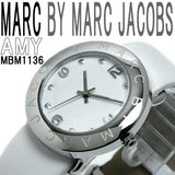 Buy Shop Marc Jacobs Amy White Dial White Leather Strap Watch for Women - MBM1136 USA Online