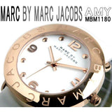 Buy Shop Marc Jacobs Amy White Dial White Leather Strap Watch for Women - MBM1180 USA Online