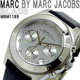 Marc Jacobs Blade White Dial Black Leather Strap Watch for Women - MBM1189