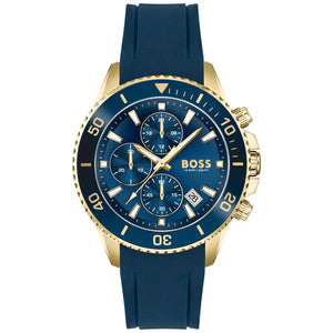 Buy Shop Hugo Boss Admiral Blue Dial Blue Rubber SIlicon Strap Watch for Men - 1513965 USA Online