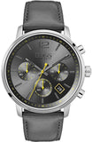 Buy Shop Hugo Boss Attitude Grey Dial Grey Leather Strap Watch for Men - 1513658 USA Online