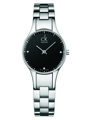 Buy Shop Calvin Klein Simplicity Black Dial Silver Steel Strap Watch for Women - K4323104 USA Online