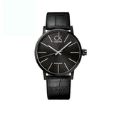 Calvin Klein Black Dial Black Leather Strap Watch for Women - K7622401