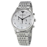 Buy Shop Emporio Armani Classic Chronograph Silver Dial Silver Steel Strap Watch For Men - AR1879 USA Online
