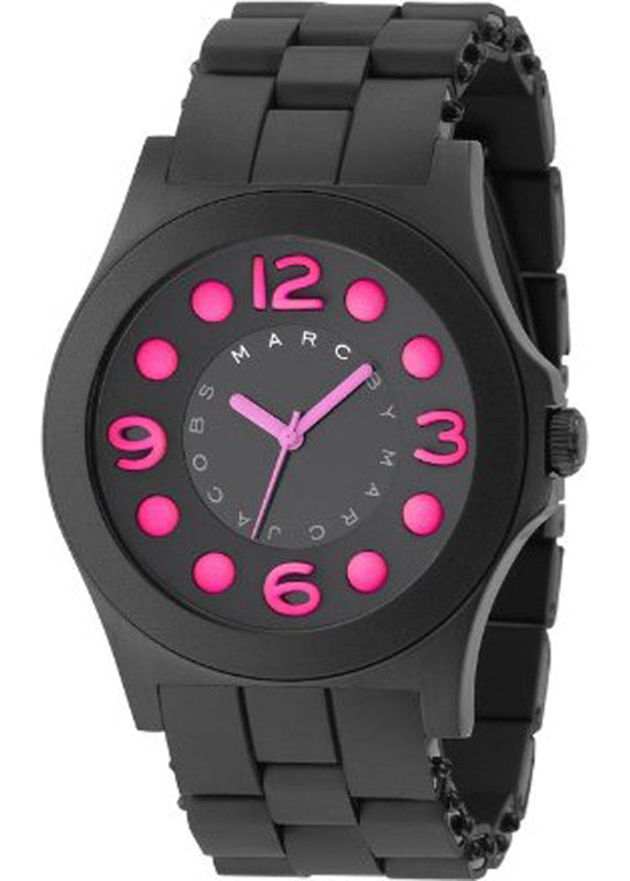 Buy Shop Marc Jacobs Pelly Black Dial Black Silicone Strap Watch for Women - MBM2517 USA Online