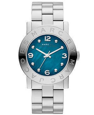 Buy Shop Marc Jacobs Amy Blue Dial Silver Steel Strap Watch for Women - MBM3272 USA Online