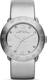 Buy Shop Marc Jacobs Amy Silver Dial Silver Leather Strap Watch for Women - MBM8626 USA Online