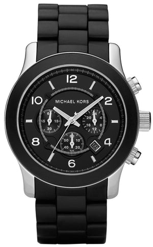 Buy Shop Michael Kors Runway Black Dial Black Rubber Strap Watch for Men - MK8107 USA Online